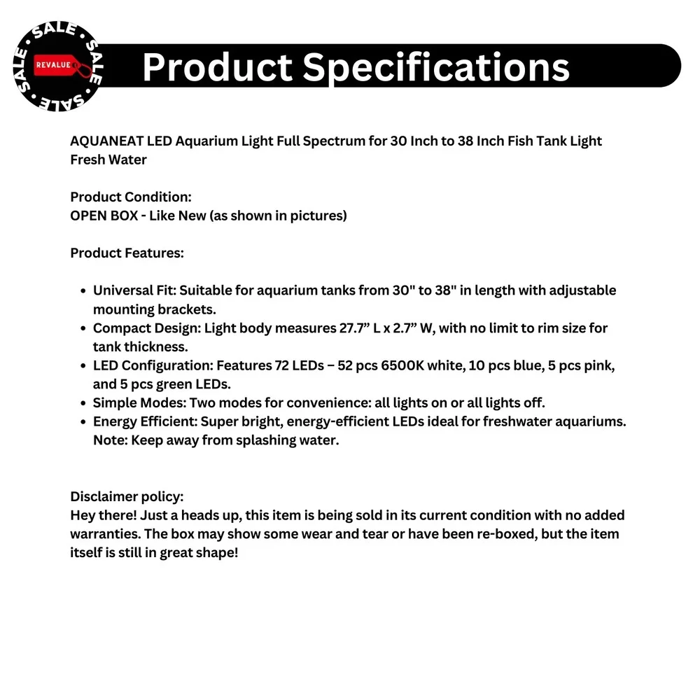 AQUANEAT LED Aquarium Light‎ Full Spectrum 30